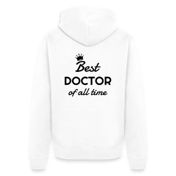 Doctor Arzt Médecin Docteur Medecine Life - Unisex Premium Organic Zip Hoodie - white - Back - Thijin (182cm)