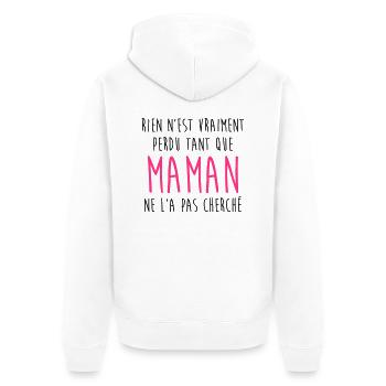 Muttertag / Mama / Mutter / Mutti / Mother's day - Unisex Premium Bio Zip Hoodie - Weiß - Hinten - Thijin (182cm)