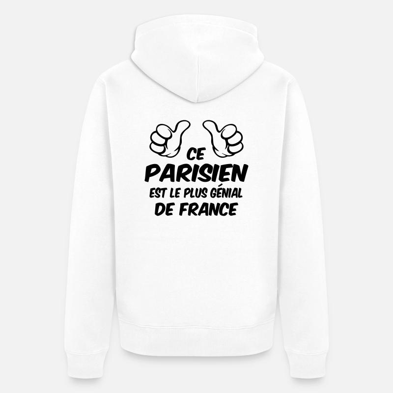 Paris / / Foot / / Marseille / Papa - Veste à capuche bio Premium Unisexe - blanc