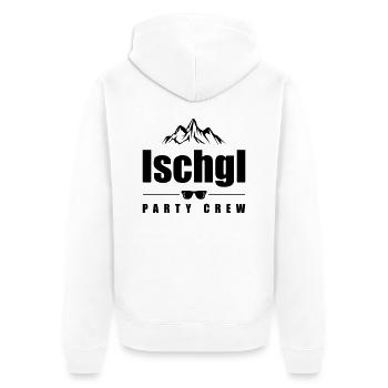 ischgl party crew - Unisex Premium Bio Zip Hoodie - Weiß - Hinten - Thijin (182cm)