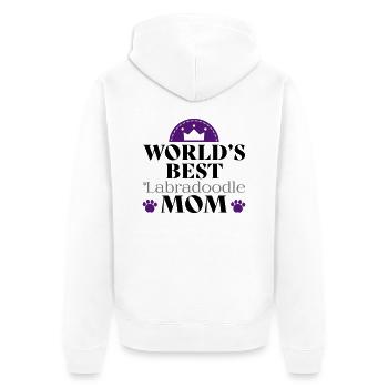 Labradoodle - Unisex Premium Organic Zip Hoodie - white - Back - Thijin (182cm)