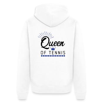tennis - Unisex Premium Organic Zip Hoodie - white - Back - Thijin (182cm)