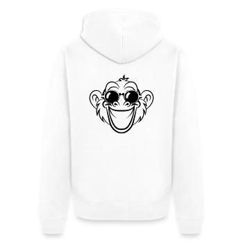 monkey laugh face - Unisex Premium Organic Zip Hoodie - white - Back - Thijin (182cm)