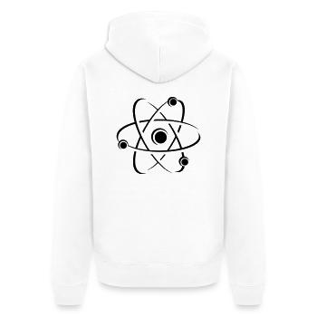 Wissenschaft Atom Icon - Unisex Premium Bio Zip Hoodie - Weiß - Hinten - Thijin (182cm)