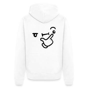 Thinking Face Thoughtful - Unisex Premium Organic Zip Hoodie - white - Back - Thijin (182cm)