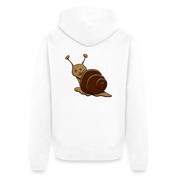 Schnecke lustig zwinkern - Unisex Premium Bio Zip Hoodie - Weiß - Hinten - Thijin (182cm)