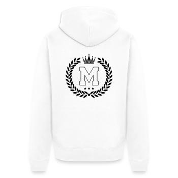coat of arms M - Unisex Premium Organic Zip Hoodie - white - Back - Thijin (182cm)