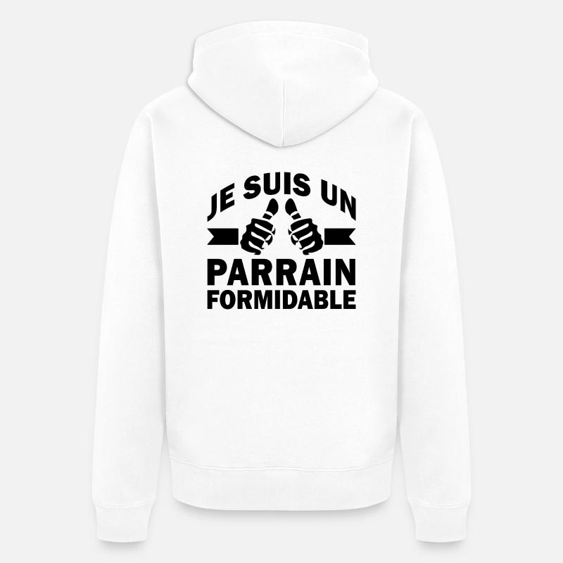 parrain formidable / meilleur parrain - Veste à capuche bio Premium Unisexe - blanc
