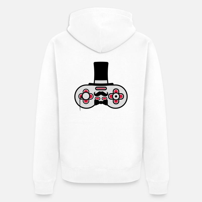 Gentlemen alter Controller Retro - Unisex Premium Bio Zip Hoodie - Weiß