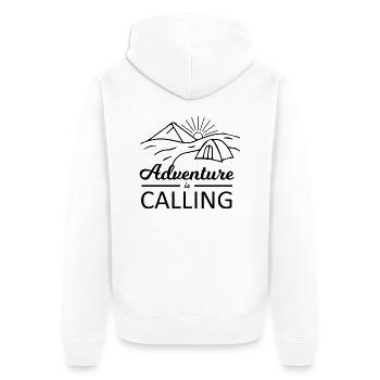 Adventure Travel Hiking Mountain - Unisex Premium Organic Zip Hoodie - white - Back - Thijin (182cm)