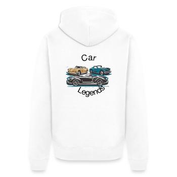 Car legends - Unisex Premium Bio Zip Hoodie - Weiß - Hinten - Thijin (182cm)