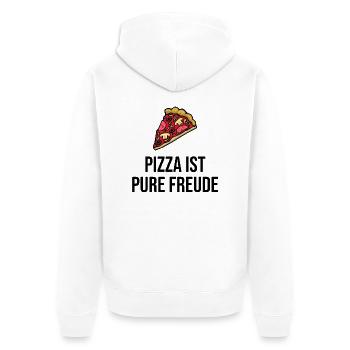 Pizza is pure joy - Unisex Premium Organic Zip Hoodie - white - Back - Thijin (182cm)