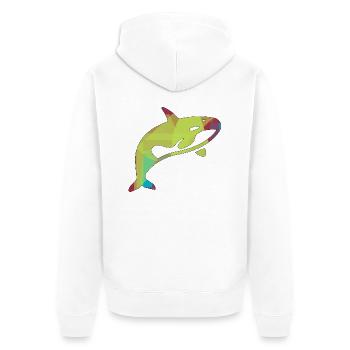 Orca - Unisex Premium Bio Zip Hoodie - Weiß - Hinten - Thijin (182cm)