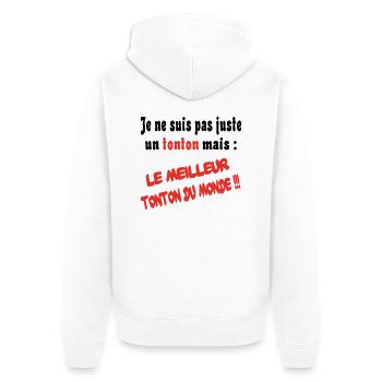 Je suis juste le meilleur tonton du monde - Veste à capuche bio Premium Unisexe - blanc - Dos - Thijin (182cm)