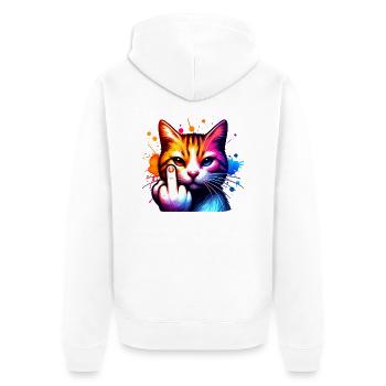 Drôle de chat maléfique - Veste à capuche bio Premium Unisexe - blanc - Dos - Thijin (182cm)