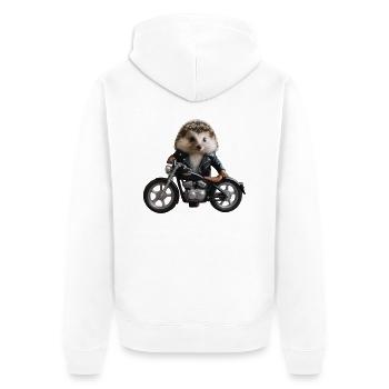 Hérisson motard - Veste à capuche bio Premium Unisexe - blanc - Dos - Thijin (182cm)