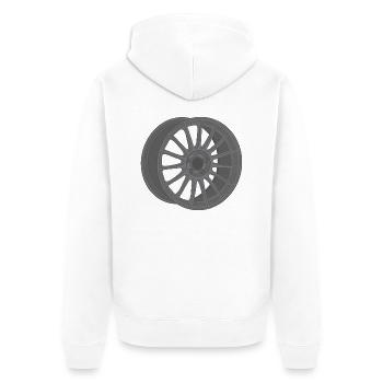 Felge - Unisex Premium Bio Zip Hoodie - Weiß - Hinten - Thijin (182cm)