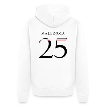 Mallorca 25 Trikot 2025 - Unisex Premium Bio Zip Hoodie - Weiß - Hinten - Thijin (182cm)