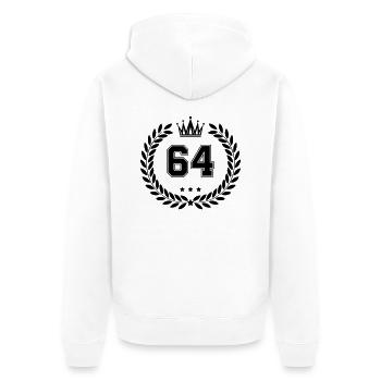 Coat of arms 64 - Unisex Premium Organic Zip Hoodie - white - Back - Thijin (182cm)