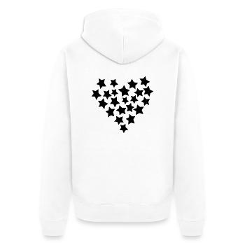 Sternenherz - Unisex Premium Bio Zip Hoodie - Weiß - Hinten - Thijin (182cm)