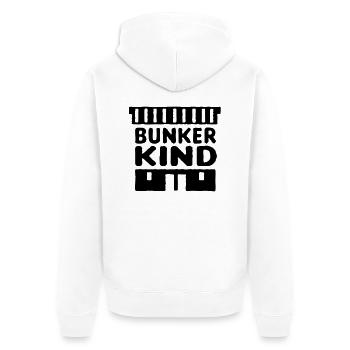 rzhw_bunker-kind-mc - Unisex Premium Bio Zip Hoodie - Weiß - Hinten - Thijin (182cm)
