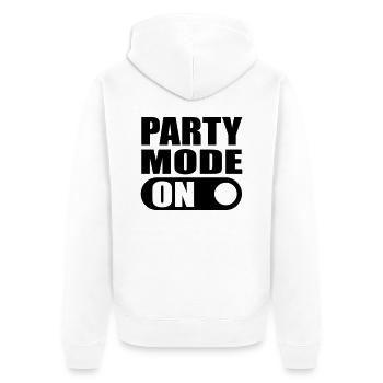 party mode on - Unisex Premium Bio Zip Hoodie - Weiß - Hinten - Thijin (182cm)