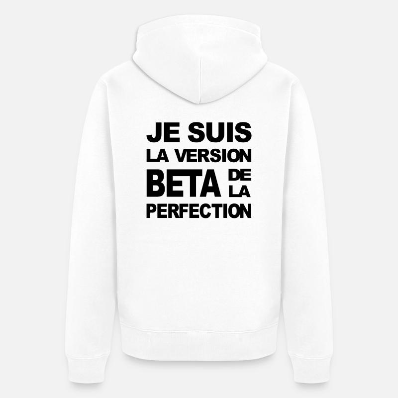 version beta perfection - Veste à capuche bio Premium Unisexe - blanc