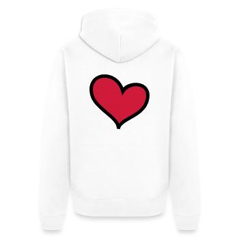HERZ - Unisex Premium Bio Zip Hoodie - Weiß - Hinten - Thijin (182cm)