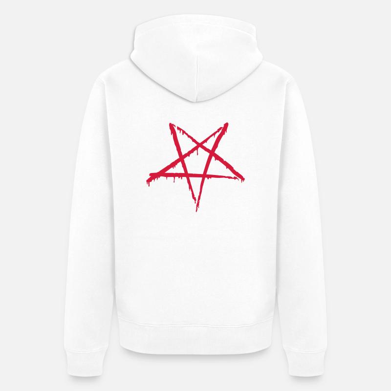 Sanglante Pentagram - Veste à capuche bio Premium Unisexe - blanc