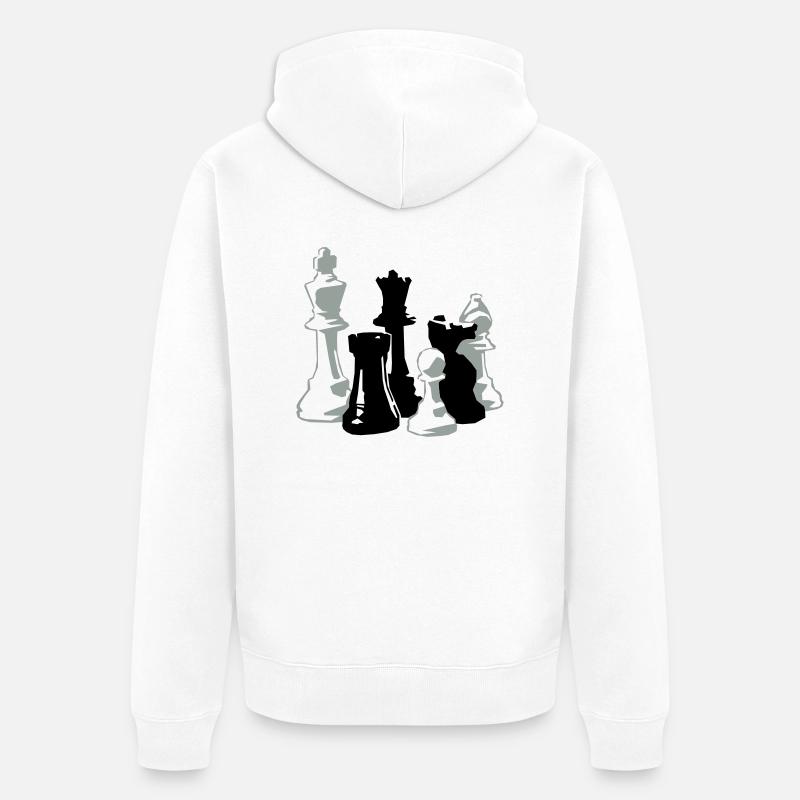 échecs - Veste à capuche bio Premium Unisexe - blanc
