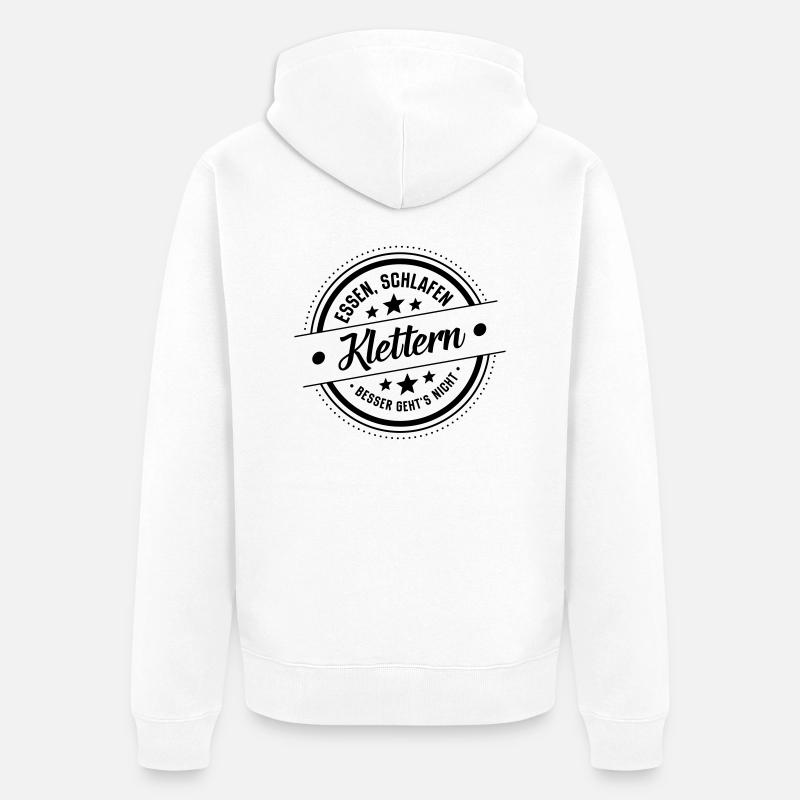 Klettern - Unisex Premium Bio Zip Hoodie - Weiß