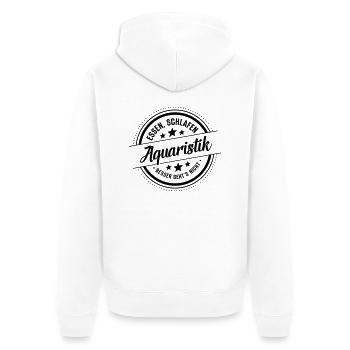 Aquaristik - Unisex Premium Bio Zip Hoodie - Weiß - Hinten - Thijin (182cm)