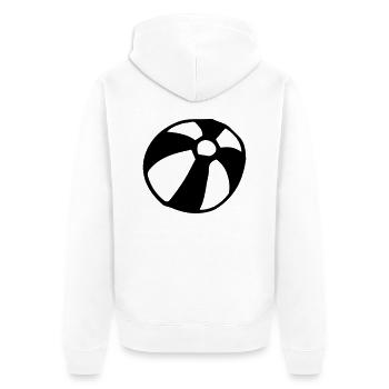 Wasserball,Sommer,Ballon,Spaß,Kreis,Tätigkeit,Pool - Unisex Premium Bio Zip Hoodie - Weiß - Hinten - Thijin (182cm)