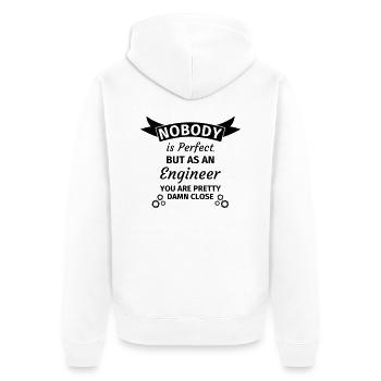 Nobody is Perfect but as an Engineer you are Prett - Unisex Premium Bio Zip Hoodie - Weiß - Hinten - Thijin (182cm)