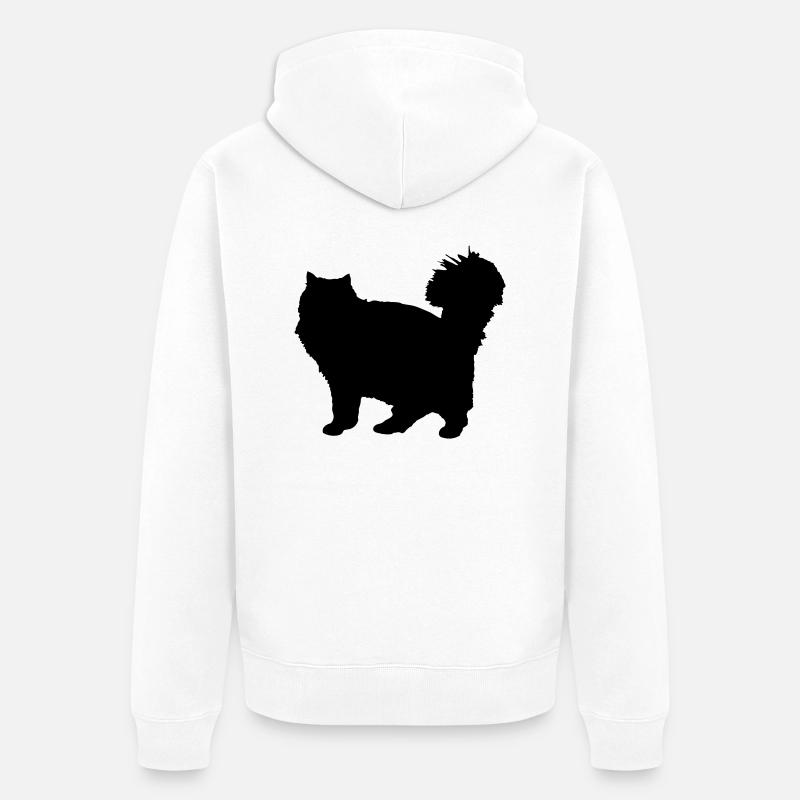 Vector Cat Silhouette - Veste à capuche bio Premium Unisexe - blanc