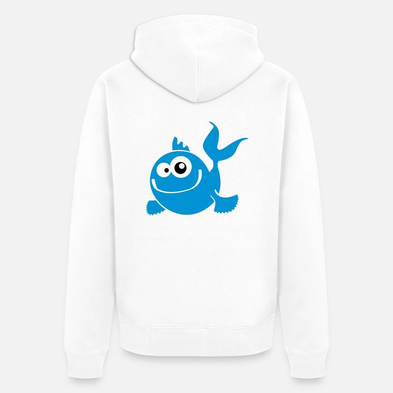 fish - Veste à capuche bio Premium Unisexe - blanc