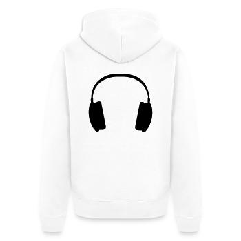 Kopfhörer - Unisex Premium Bio Zip Hoodie - Weiß - Hinten - Thijin (182cm)