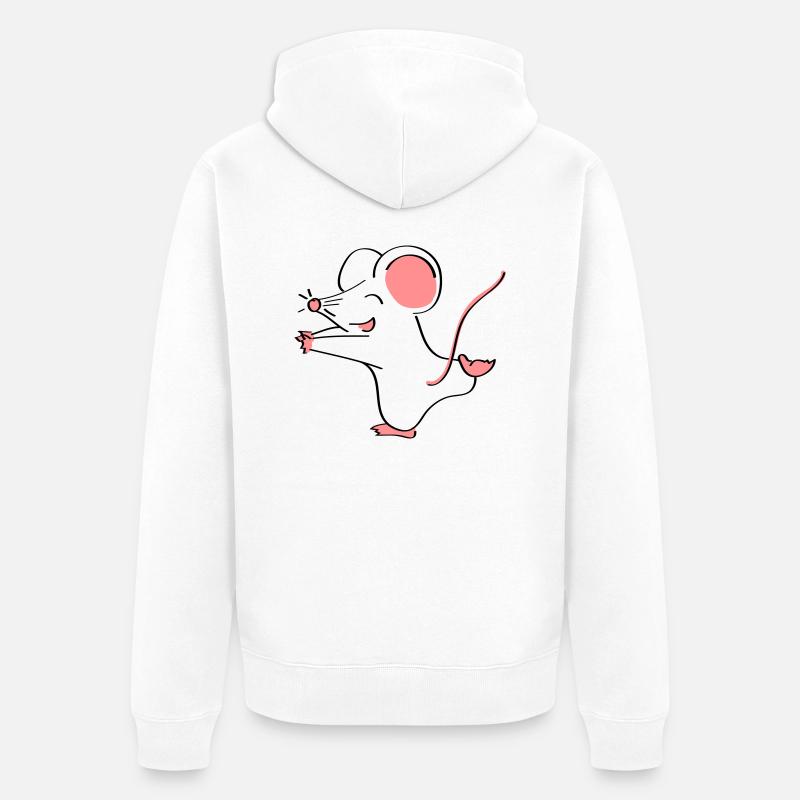 Mäusepaar Teil 1 - Unisex Premium Bio Zip Hoodie - Weiß