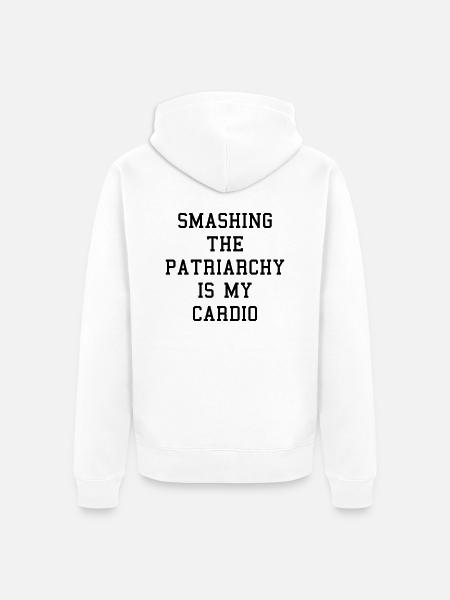 Smashing The Patriarchy Is My Cardio - Premium økologisk unisex-hættejakke - hvid