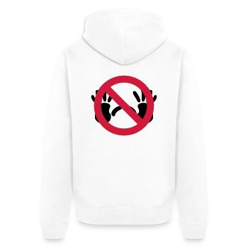 Nix grapschen SVG - Unisex Premium Bio Zip Hoodie - Weiß - Hinten - Thijin (182cm)