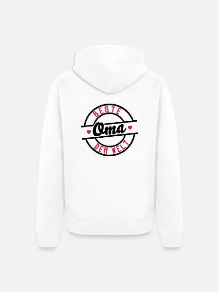 Beste Oma der Welt - Unisex Premium Bio Zip Hoodie - Weiß