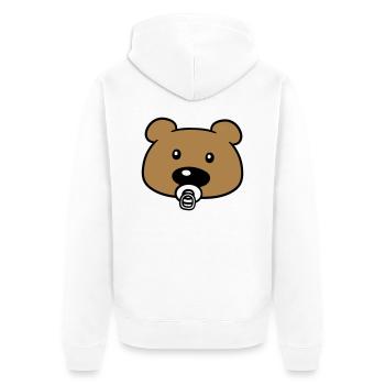 bébé en peluche visage tête sucette suesser petit - Veste à capuche bio Premium Unisexe - blanc - Dos - Thijin (182cm)