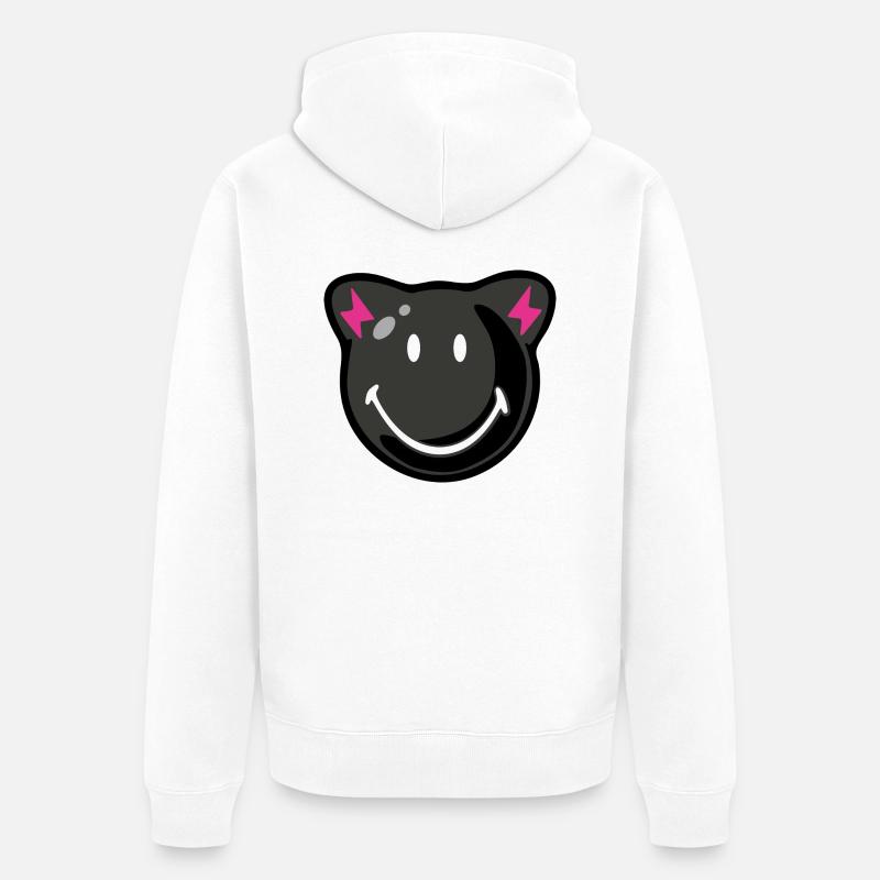Smiley Halloween - Veste à capuche bio Premium Unisexe - blanc
