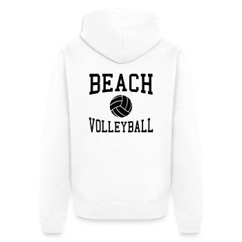 Beach Volleyball - Unisex Premium Bio Zip Hoodie - Weiß - Hinten - Thijin (182cm)