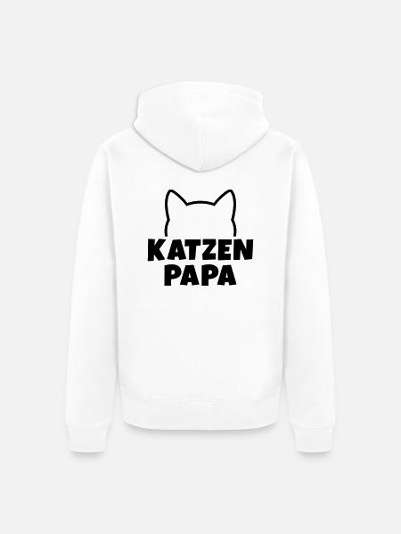Katzenpapa - Unisex Premium Bio Zip Hoodie - Weiß