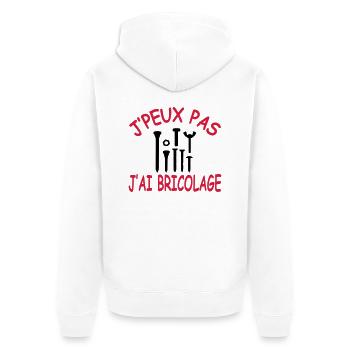J'peux pas j'ai bricolage - Veste à capuche bio Premium Unisexe - blanc - Dos - Thijin (182cm)