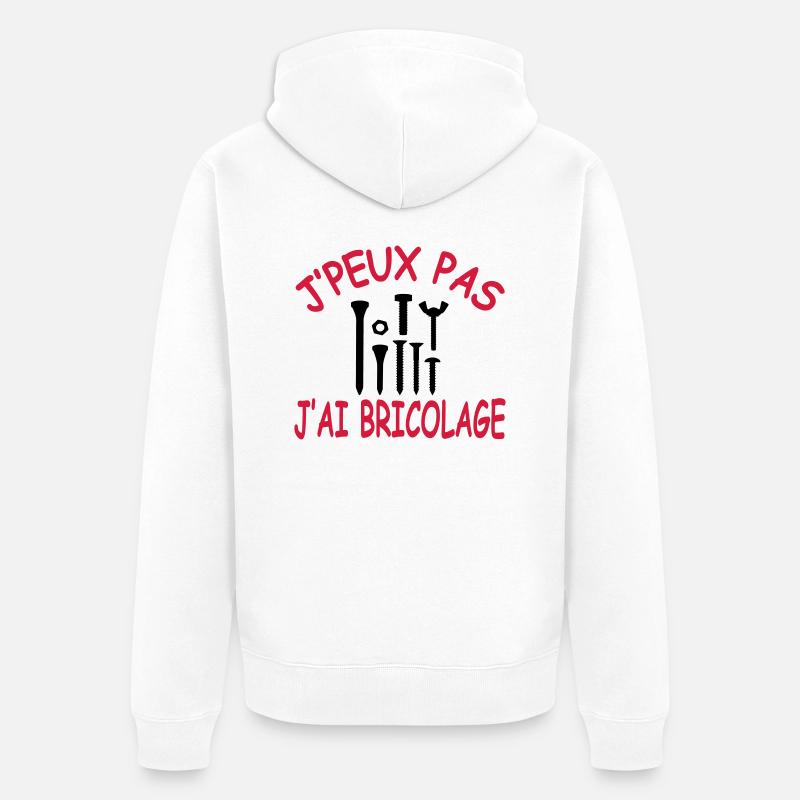 J'peux pas j'ai bricolage - Veste à capuche bio Premium Unisexe - blanc