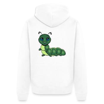 raupe süss kind - Unisex Premium Bio Zip Hoodie - Weiß - Hinten - Thijin (182cm)