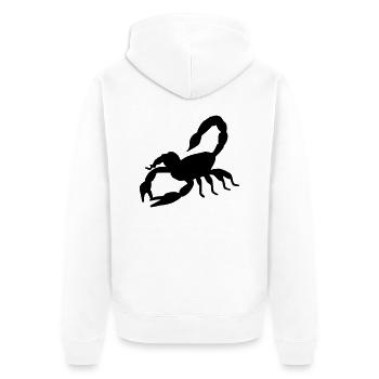 skorpion silhouette - Unisex Premium Bio Zip Hoodie - Weiß - Hinten - Thijin (182cm)