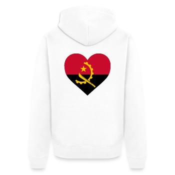 angola - Unisex Premium Bio Zip Hoodie - Weiß - Hinten - Thijin (182cm)